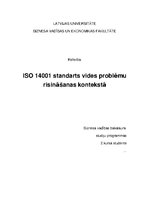 Referāts 'ISO 14001 standarts vides problēmu risināšanas kontekstā', 1.