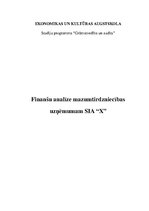 Referāts 'Finanšu analīze mazumtirdzniecības uzņēmumam SIA "X"', 1.