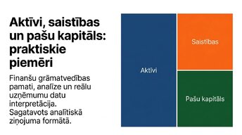 Prezentācija 'Aktīvi, saistības un pašu kapitāls', 1.
