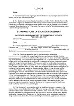 Paraugs 'Standard form of Salvage Agreement', 1.