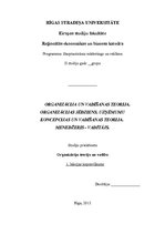 Konspekts 'Organizācija un vadīšanas teorija. Uzņēmumu koncepcijas un vadīšanas teorija', 1.