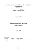 Diplomdarbs 'Pedagoģiskie paņēmieni 5-6 gadīgu bērnu baiļu pārvarēšanai', 1.