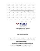 Diplomdarbs 'Korporatīvā sociālā atbildība un darba vides riska faktori uzņēmumā', 1.