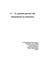 Referāts '17.- 19.gadsimta galvenie stili tēlotājmākslā un arhitektūrā', 1.