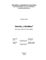 Referāts 'Datu bāze "Videofilmas"', 1.