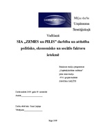 Eseja 'SIA "Zemes un pilis" darbība un attīstība politisko, ekonomisko un sociālo fakto', 1.