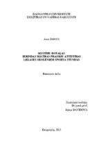 Diplomdarbs 'Kustību rotaļas ierindas mācības prasmju attīstībai 1.klases skolēniem sporta st', 1.