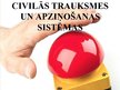 Prezentācija 'Civilā un arodveselība. Civilās trauksmes un apziņošanas sistēmas', 1.