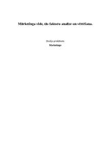 Konspekts 'Mārketinga vide, tās faktoru analīze un vērtēšana', 1.