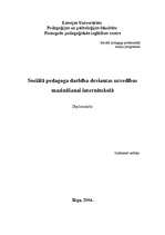 Diplomdarbs 'Sociālā pedagoga darbība deviantas uzvedības mazināšanai internātskolā', 1.