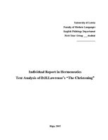 Konspekts 'D.H.Lawrence’s "The Christening"', 1.