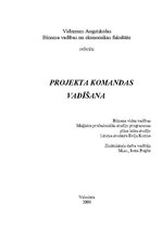 Referāts 'Projekta komandas vadīšana', 1.