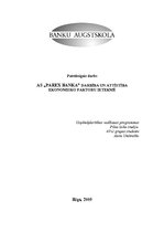 Eseja 'AS "Parex banka" darbība un attīstība ekonomisko faktoru ietekmē', 1.