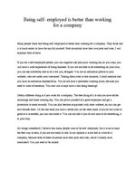 Eseja 'Being Self-employed or Work for a Company?', 1.