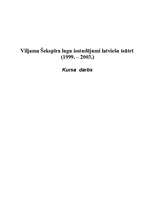 Referāts 'Viljama Šekspīra lugu iestudējumi latviešu teātrī', 1.