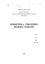 Prakses atskaite 'Mārketinga prakses atskaite', 1.