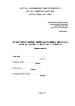Diplomdarbs 'Kvalitātes vadības sistēmas darbība: Jelgavas pilsētas domes darbinieku viedokli', 1.