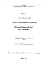 Paraugs 'Fitnesa kluba "Atlētika" aptaujas anketa', 1.