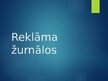 Prezentācija 'Reklāma žurnālos', 1.