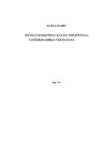 Referāts 'Sociālo mārketinga kanālu pielietošana uzņēmējdarbības veicināšanā', 1.