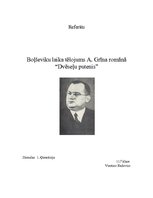 Referāts 'Boļševiku laika tēlojums Aleksandra Grīna romānā "Dvēseļu putenis"', 1.