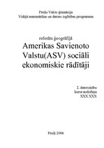 Referāts 'Amerikas Savienoto Valstu sociāli ekonomiskie rādītāji', 1.