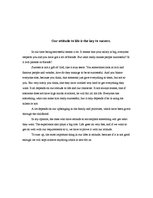 Eseja 'Our Attitude to Life is the Key to Success', 1.