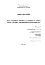 Diplomdarbs 'Stresa pārvarēšanas metodes un to saistība ar emocionālo stāvokli RSU pēdējā stu', 1.