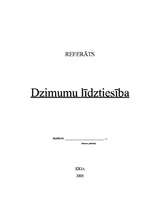 Referāts 'Dzimumu līdztiesība', 1.