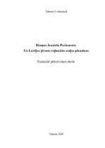 Referāts 'Eiropas Jauniešu parlaments un Latvijas pirmās reģionālās sesijas plānošana', 1.
