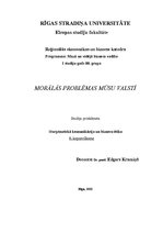 Eseja 'Morālās problēmas mūsu valstī', 1.