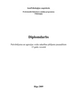 Diplomdarbs 'Связь уровня самооценки с видами агрессии у подростков 15 лет', 1.
