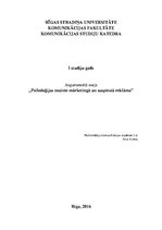 Eseja 'Psiholoģijas nozīme mārketingā un uzspiestā reklāma', 1.