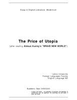 Eseja 'The Price of Utopia - on Huxley's "Brave New World"', 1.