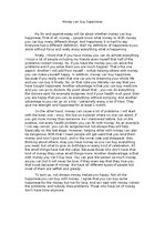 Eseja 'Money can buy happiness', 1.