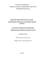 Diplomdarbs 'Šķeltnieciskā inovācija. Savstarpējo aizdevumu platformas Latvijā', 1.