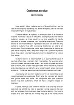 Eseja 'Customer Service', 1.