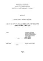 Referāts 'Abstrakcionismam raksturīgākās iezīmes un tā populārākie pārstāvji', 1.