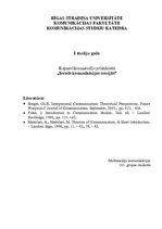 Konspekts 'Ievads komunikācijas teorijās', 1.