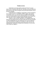 Eseja 'I Believe in Love', 1.