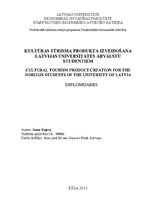 Diplomdarbs 'Kultūras tūrisma produkta izveidošana Latvijas Universitātes ārvalstu studentiem', 1.