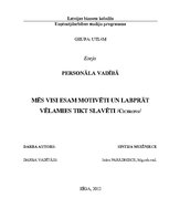 Eseja '"Mēs visi esam motivēti un labprāt vēlamies tikt slavēti." Cicerons', 1.