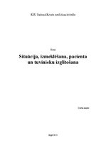 Prakses atskaite 'Pacienta izmeklēšana un aprūpes izskaidrošana', 1.