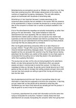 Eseja 'Essay about Advertisements', 1.