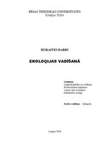Prakses atskaite 'Ekoloģija uzņēmumā', 1.