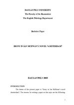 Diplomdarbs 'Irony in Ian McEwan’s Novel "Amsterdam"', 1.