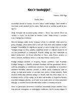 Eseja 'Kas ir teoloģija?', 1.