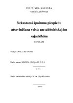 Referāts 'Nekustamā īpašuma piespiedu atsavināšana  valsts un sabiedriskajām vajadzībām', 1.