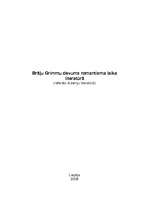 Referāts 'Brāļu Grimmu devums romantisma laika literatūrā', 1.