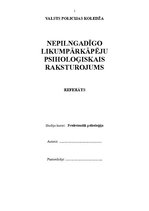 Referāts 'Nepilngadīgo likumpārkāpēju psiholoģiskais raksturojums', 1.